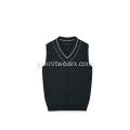 Boy's Knitted Cable Neck Jacquard School Vest